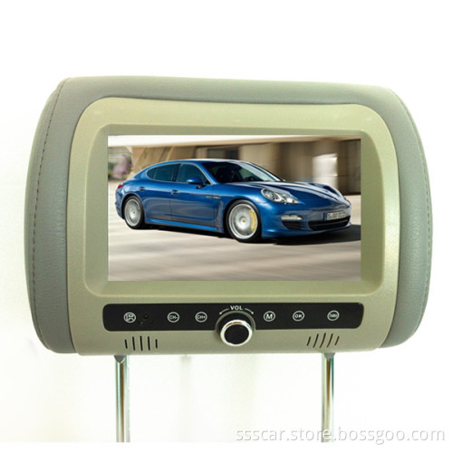 7 Inch LCD Car Headrest Monitor with DVB-T MPEG-4 (TV, Video, Audio, Headphone)